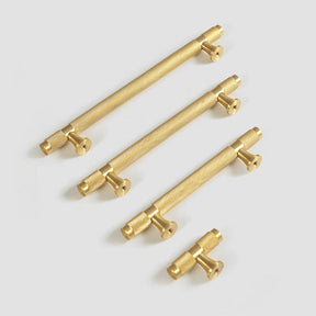 Solid Brass Knurled Cupboard Bar Handles