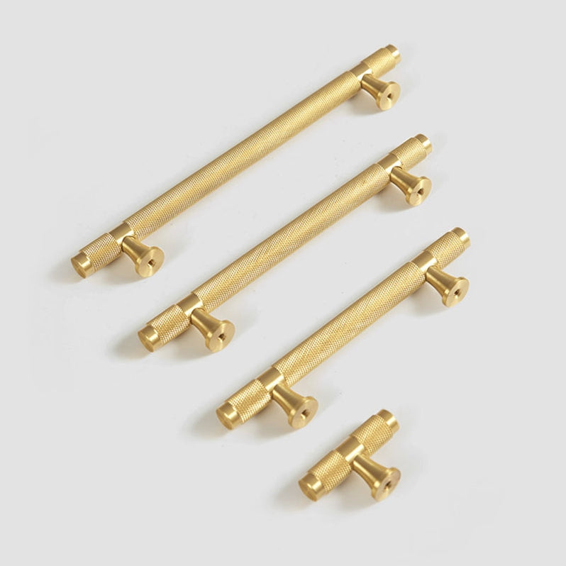 Solid Brass Knurled Cupboard Bar Handles