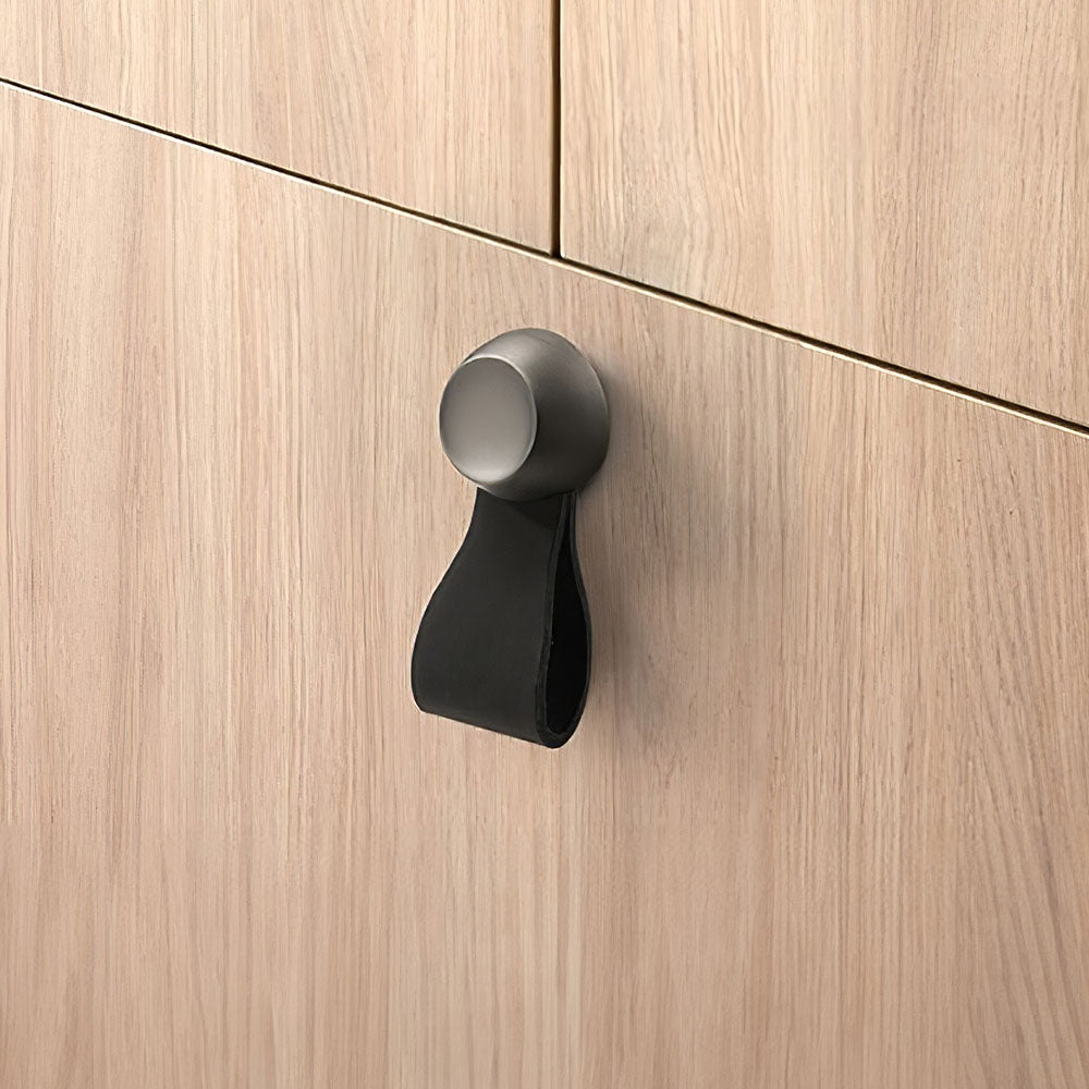 Modern Design Leather Cabinet Drawer Handles and Knobs