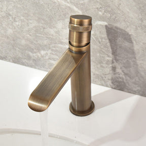 Heavy Duty Single Hole Brass Bathroom Sink Tap_Bronze