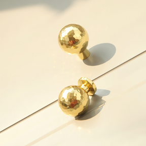 Modern Gold Brass Hammer Pattern Cabinet Knobs