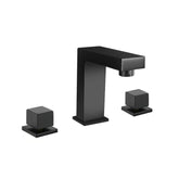 Modern 3 Holes Hot and Cold Bathroom Basin Taps_Black