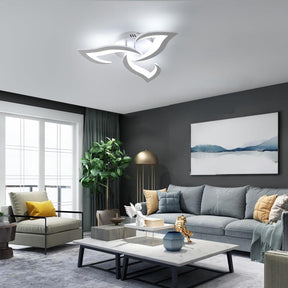 Contemporary Flower Shape Iron Living Room LED Ceiling Light
