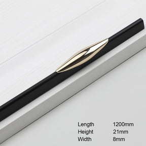 Aluminum Alloy Simple Black Gold Cabinet Handle