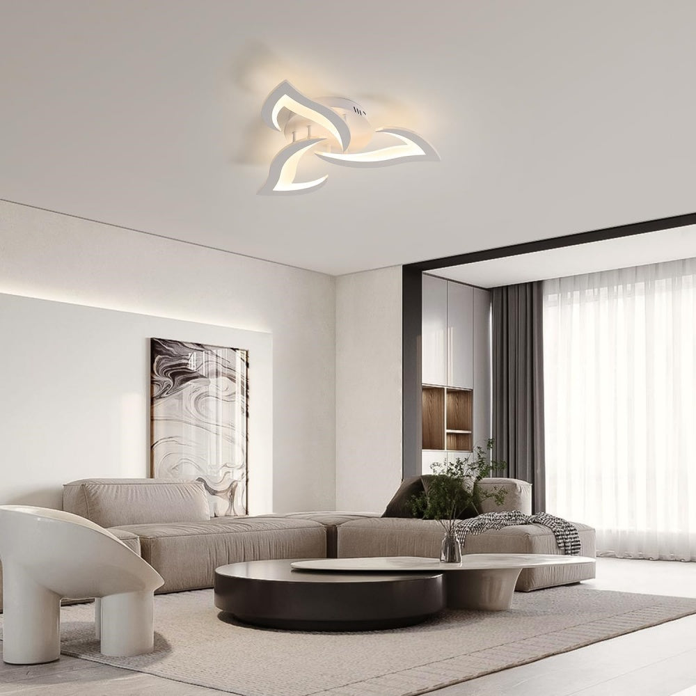 Contemporary Flower Shape Iron Living Room LED Ceiling Light