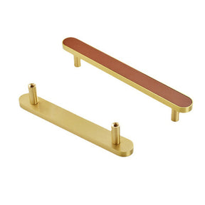 Colorful Brass Leather Drawer Cabinet Wardrobe Handles