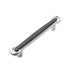 Zinc Alloy Black Silver Simple Cabinet Handles