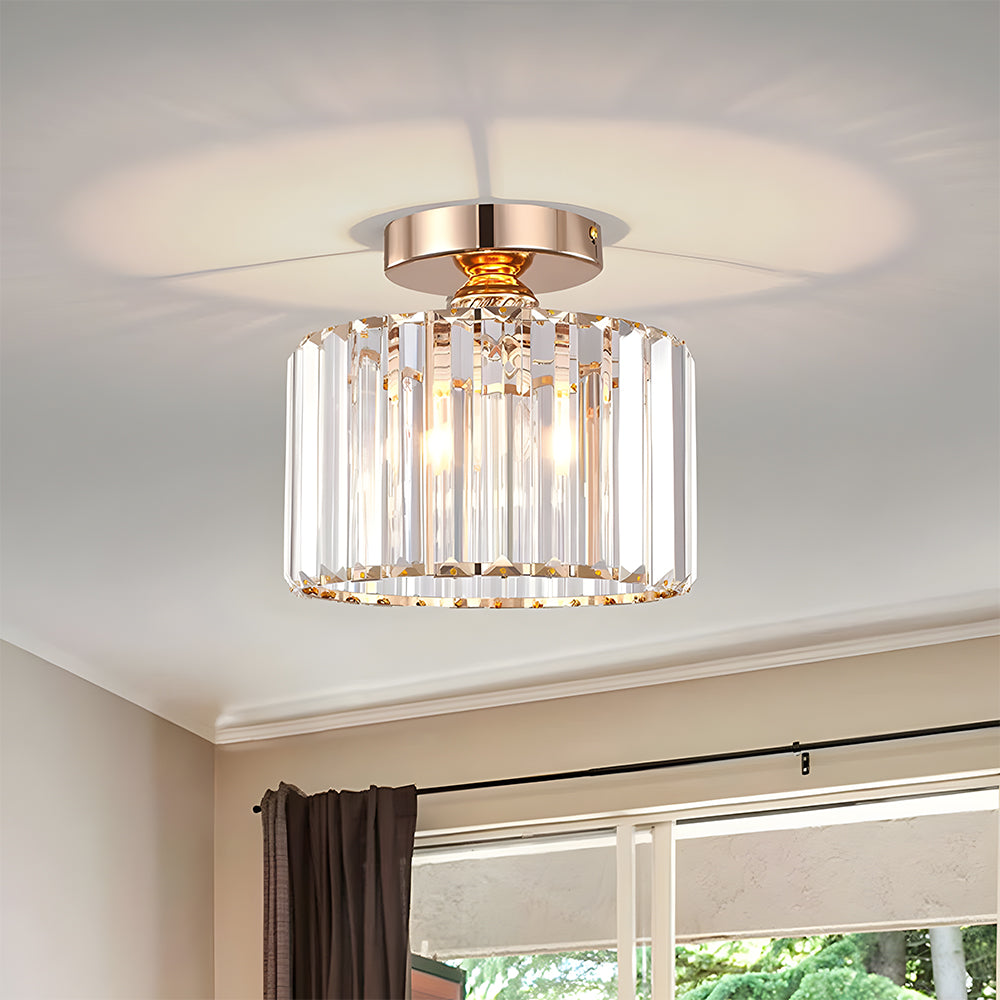 Crystal Round Semi Flush Mount Ceiling Lights for Living Room