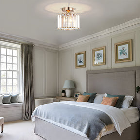 Crystal Round Semi Flush Mount Ceiling Lights for Living Room