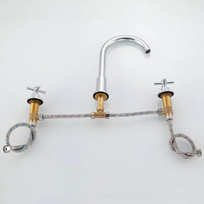 Modern 2-handle Brass Widespread Bathroom Tap_Chrome