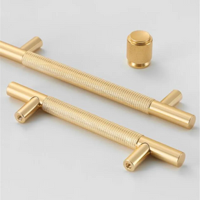 Modern Gold Knurled Bar Pull Handles