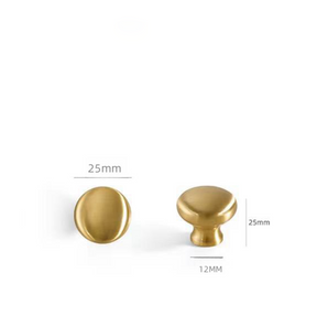 Modern Brass Gold Mushroom Head Cabinet Knobs