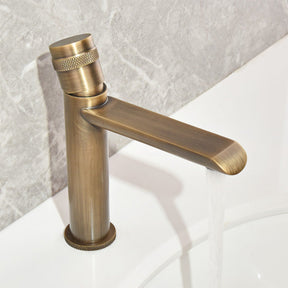 Heavy Duty Single Hole Brass Bathroom Sink Tap_Bronze