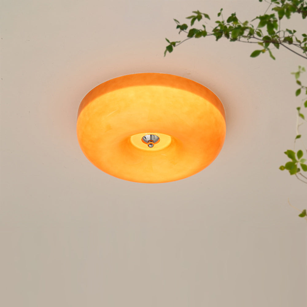 Cream Round Ceiling Lamp Glass Ceiling Light
