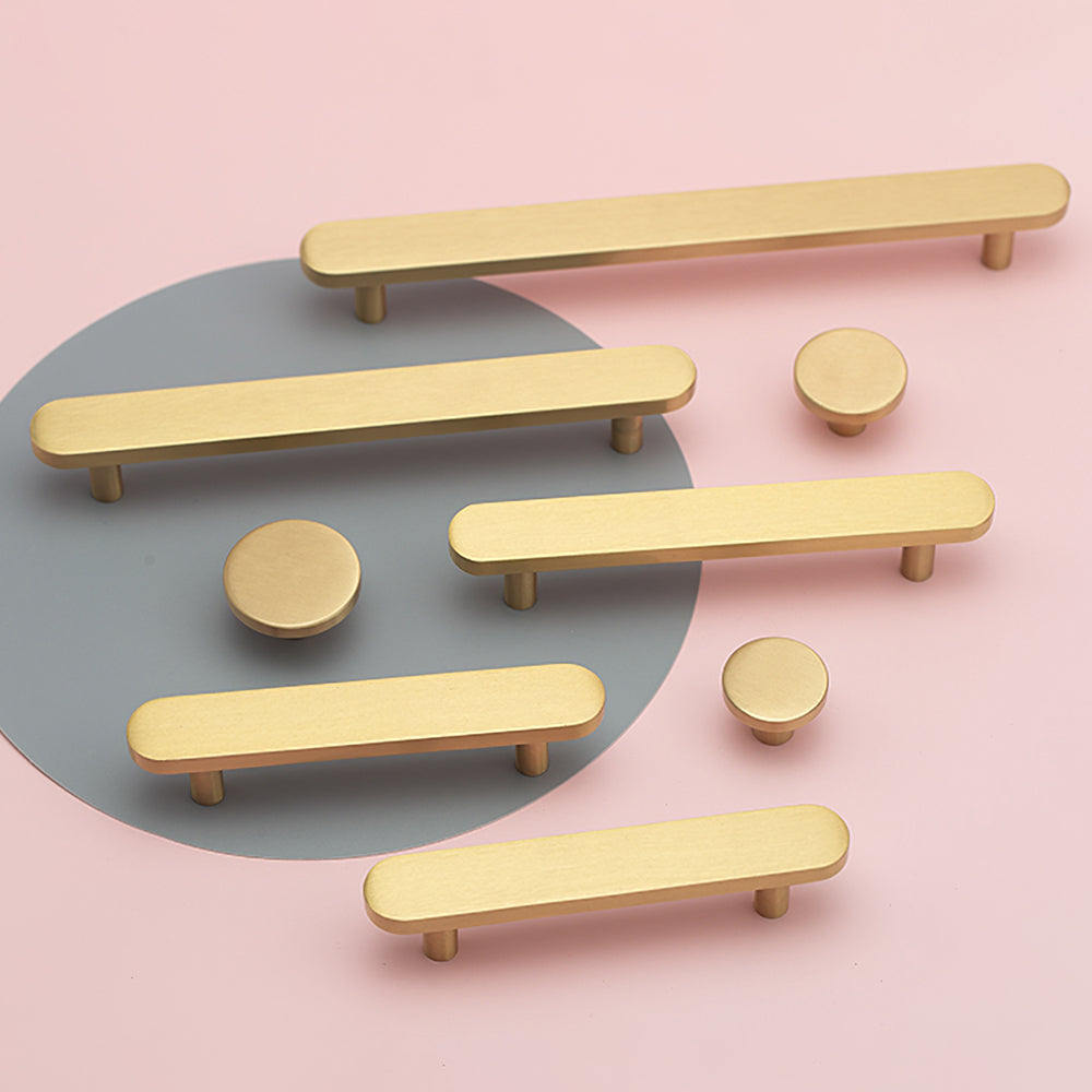 Modern Simple Brass Gold Cabinet Handles