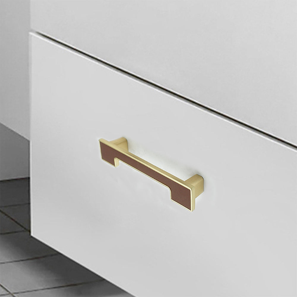 Modern Square Leather Cabinet Handles