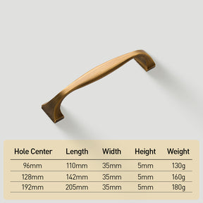 Wide Head Simple Brass Drawer Handles