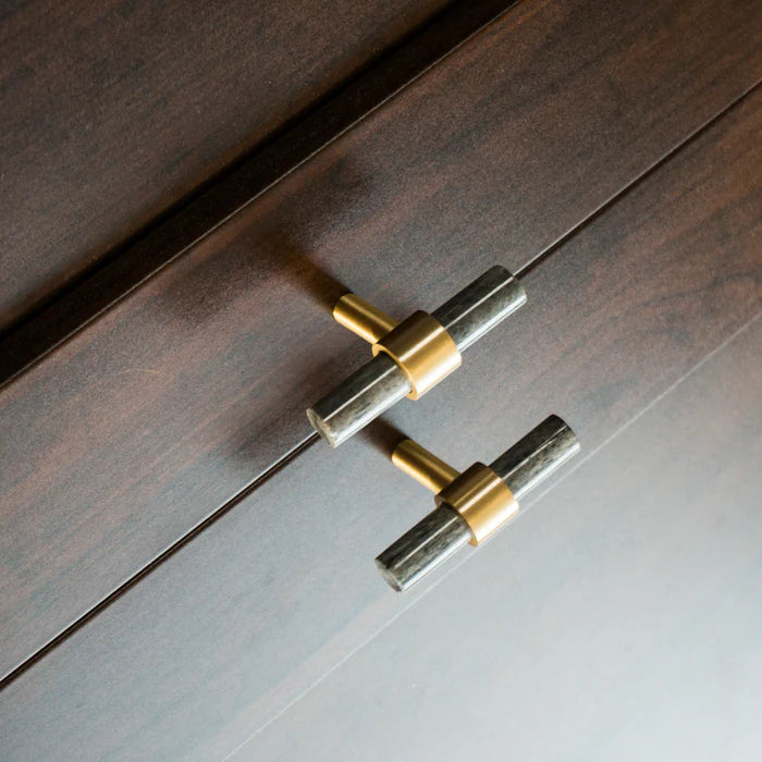 Bone and Horn T Bar Brass Cabinet Handles