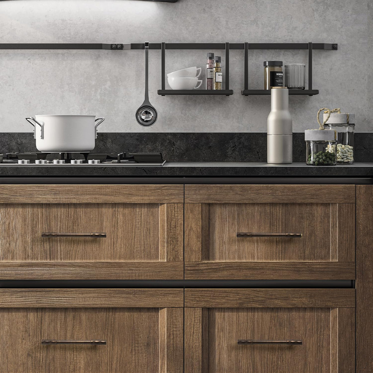 Retro Art Deco Solid Brass Cabinet Handles