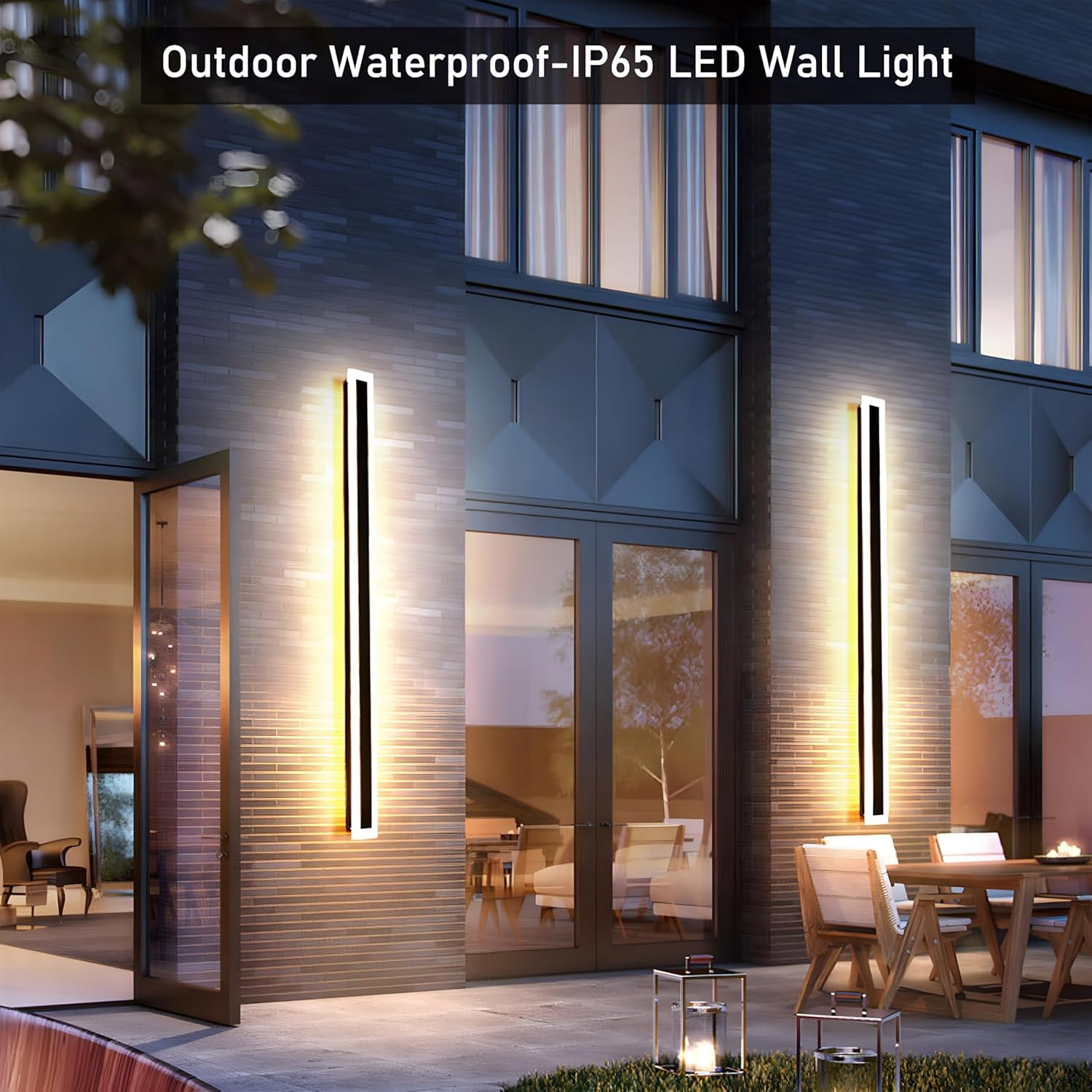 IP65 Modern Minimalism Decor Acrylic Black Outdoor LED Wall Lights