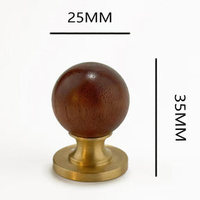 Vintage Walnut Wood Marble Cabinet Knob