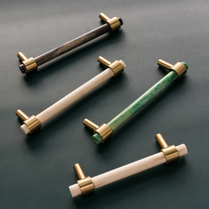 Bone and Horn T Bar Brass Cabinet Handles