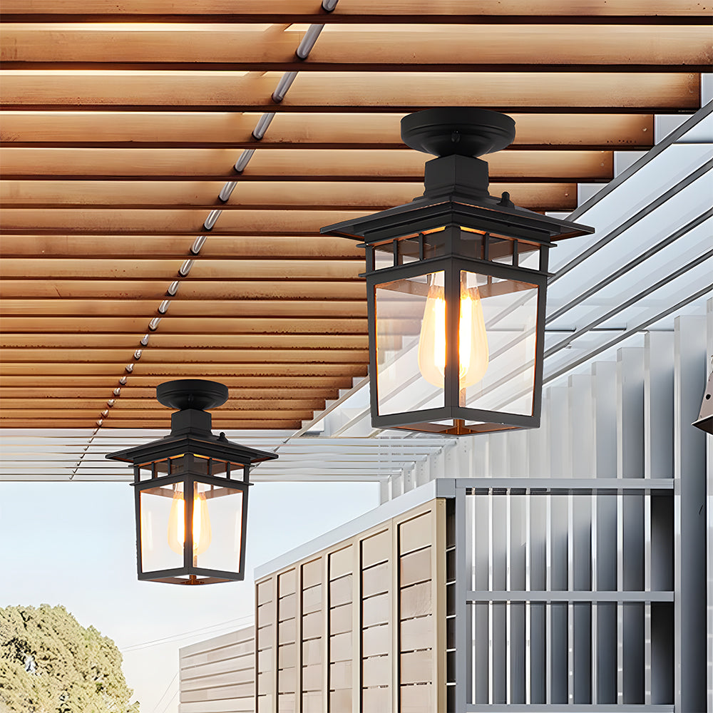 Vintage Outdoor Corridor Black Ceiling Lights