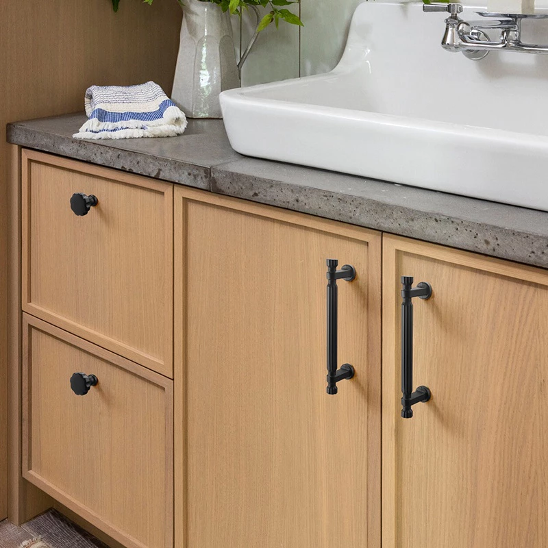 Modern T-Bar Gold Cabinet Handles