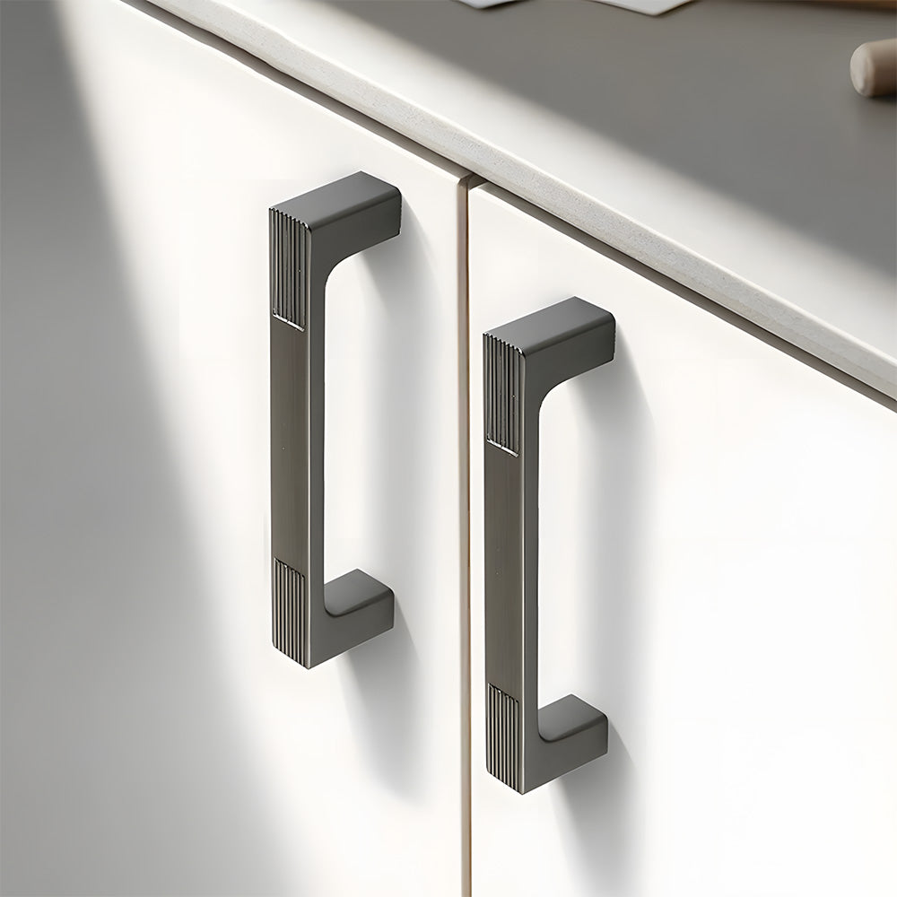 Square Textured Gold & Black Drawer Handles
