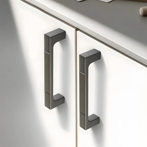 Square Textured Gold & Black Drawer Handles