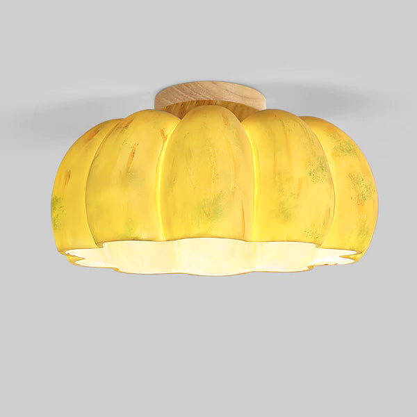 Yellow Pumpkin Ceiling Light