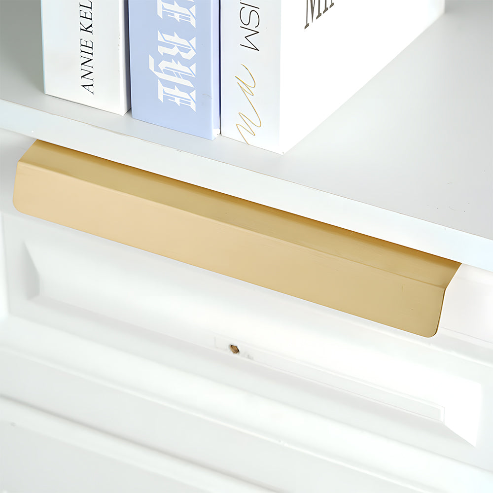 Modern Simple Embedded Brass Gold Edge Pulls