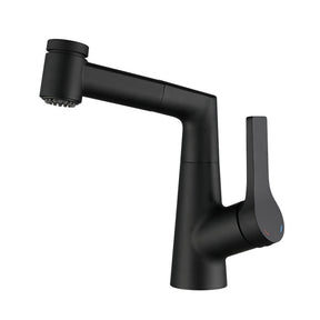 Height Adjustable Pull Out Bathroom Tap_Black