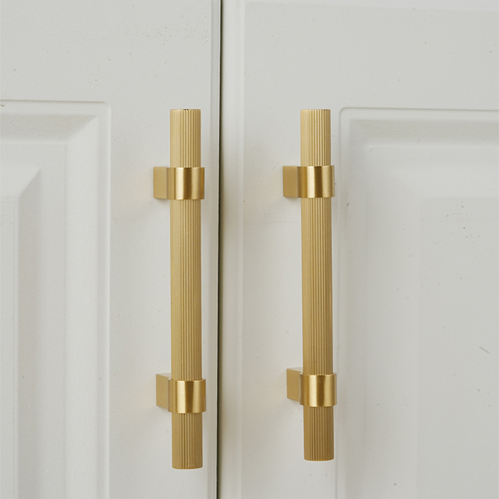 Solid Brass Knurled Hardware Kitchen Cabinet Pull