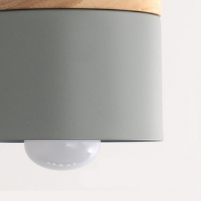 Nordic Wood Cylindrical Suspension Lamp