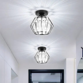 Geometric Bedroom Crystal Glass Ceiling Lights
