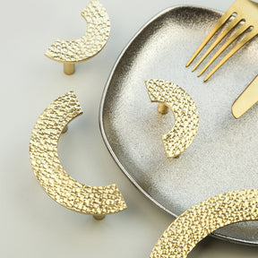 Shiny Gold Brass Semi Circle Cabinet Handles
