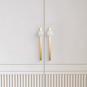 Natural Crystal Sphere Brass Cabinet Handles