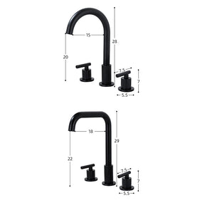 Brass Widespread 2-handle Sink Tap_Black