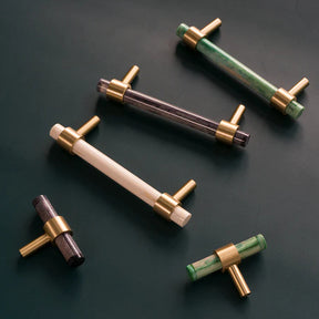 Bone and Horn T Bar Brass Cabinet Handles