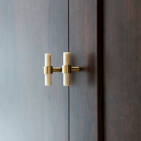 Bone and Horn T Bar Brass Cabinet Handles