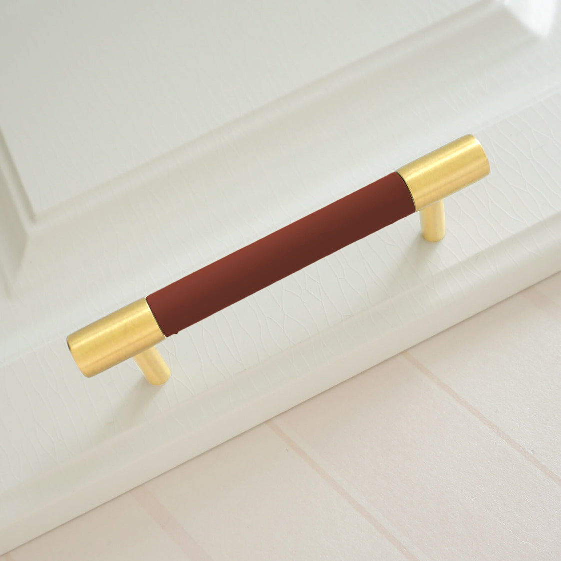 Colorful Leather Bar Cabinet Handles