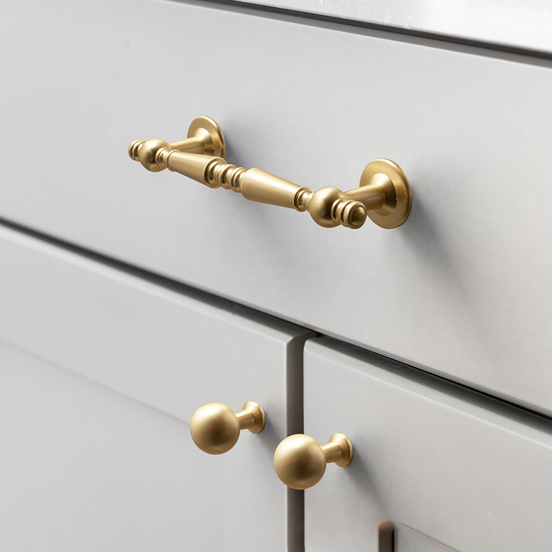 Vintage Simple Solid Brass Cabinet Handles