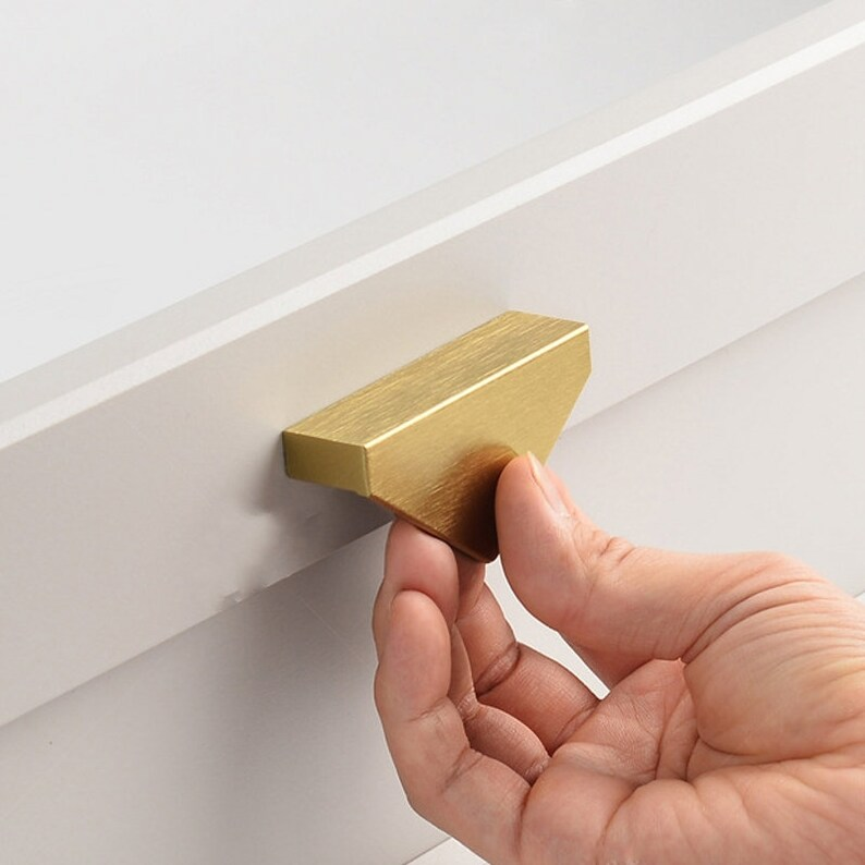 Unique Modern Semi-Circular Aluminum Alloy Gold Kitchen Cabinet Door Handle