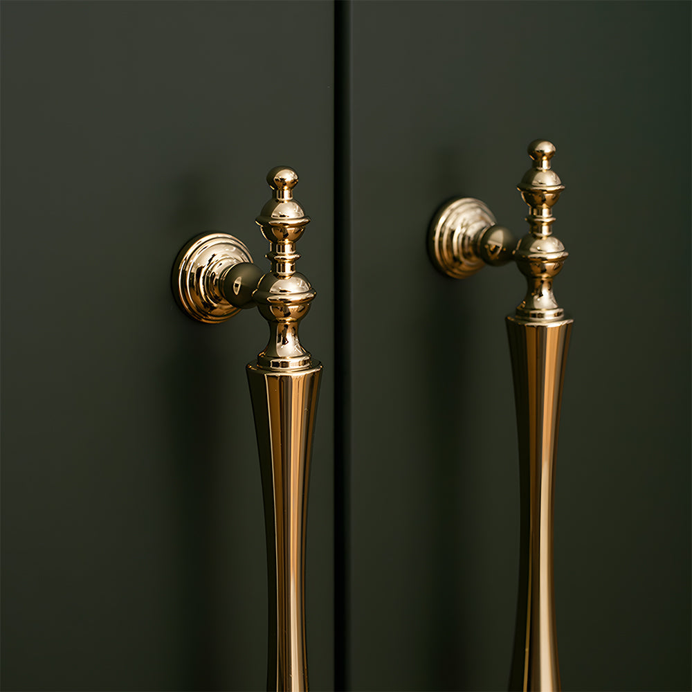 Retro Gold Brass Wardrobe Handles And Knobs