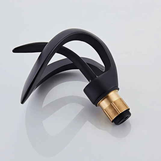 Elegant Single Handle Solid Brass Waterfall Taps_Black