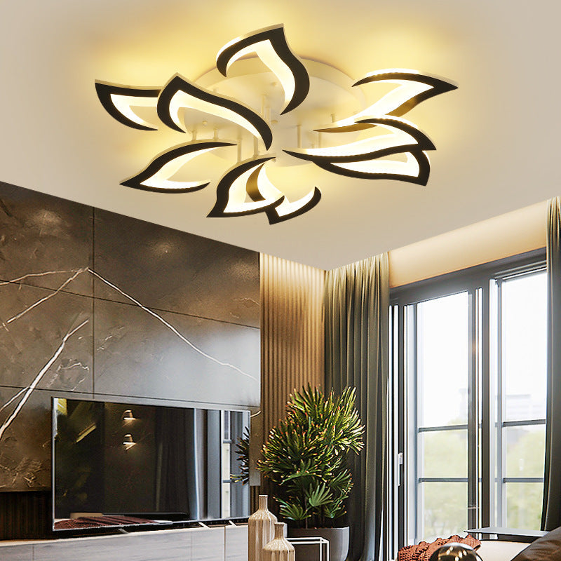 Contemporary Flower Shape Iron Living Room LED Ceiling Light