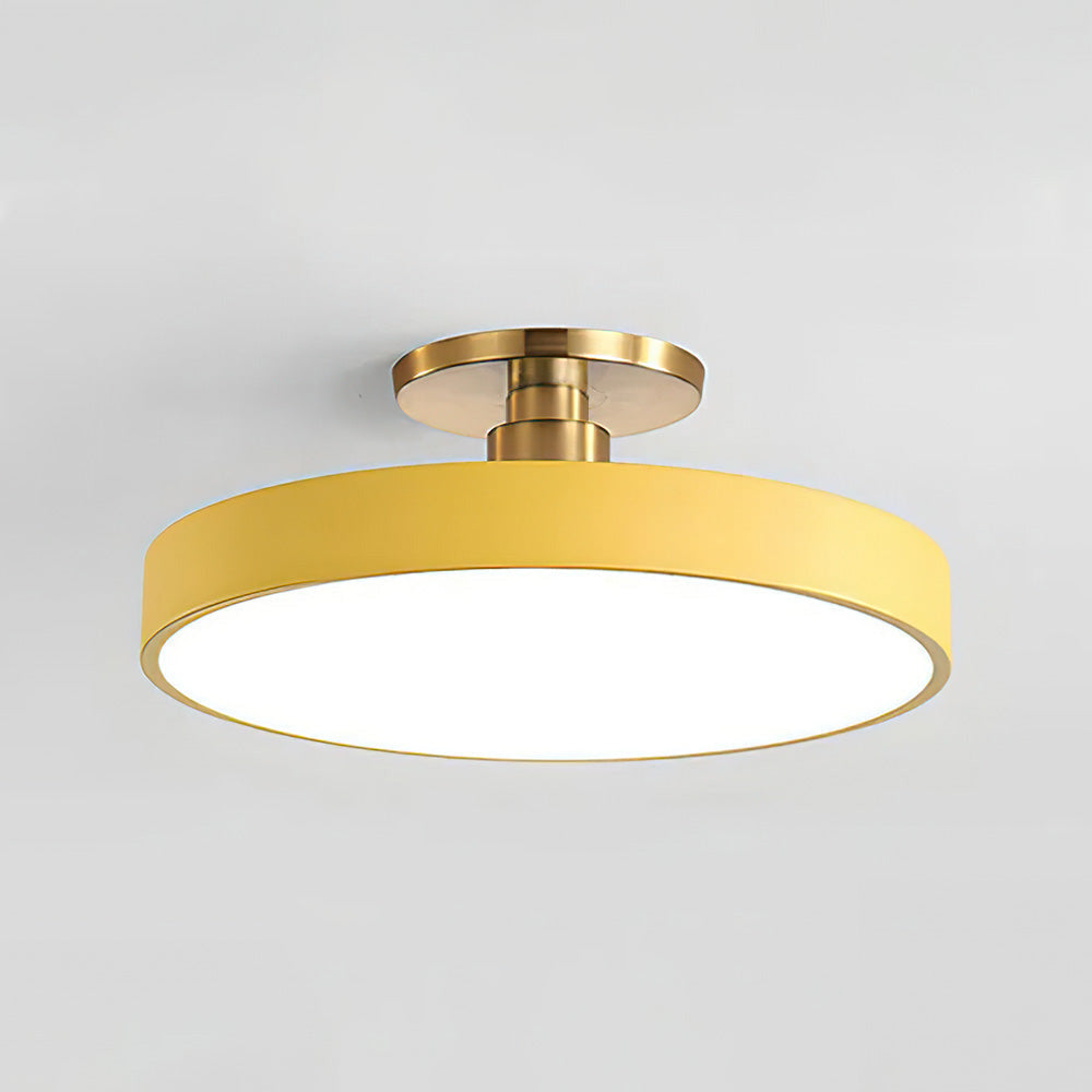 Modern Concise Circular LED Semi Flush Mount Ceiling Light