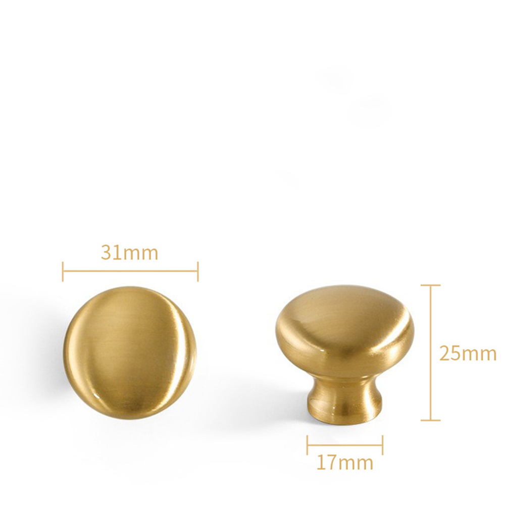 Modern Brass Gold Mushroom Head Cabinet Knobs