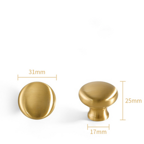 Modern Brass Gold Mushroom Head Cabinet Knobs